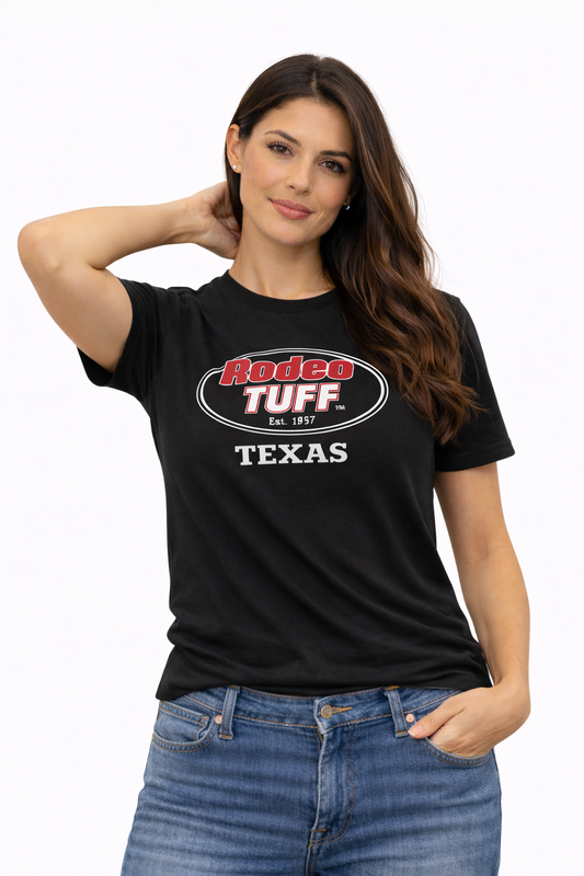 Rodeo Tuff Bold Texas T-Shirt - Black