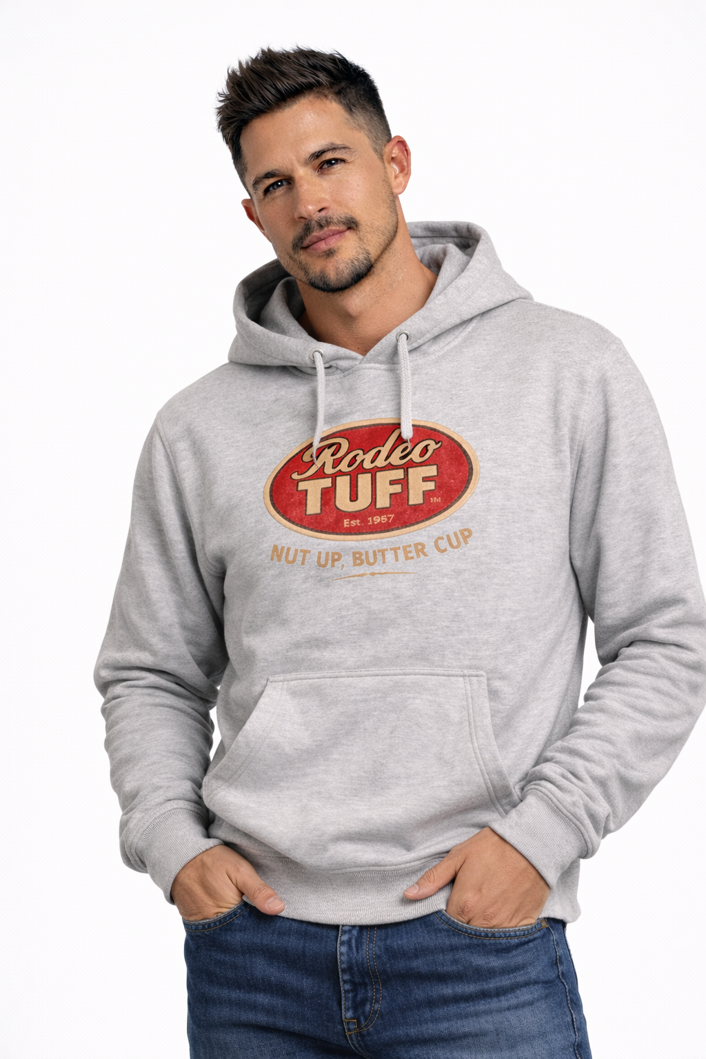 Rodeo Tuff Classic Hoodie - Heather Grey