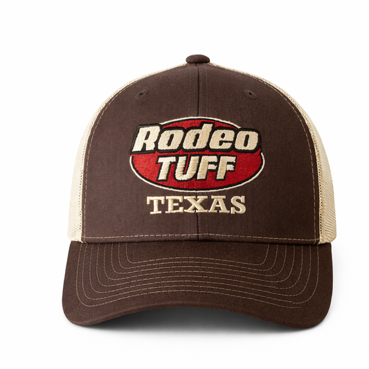 Rodeo Tuff Texas Trucker Hat - Brown/Dk Khaki