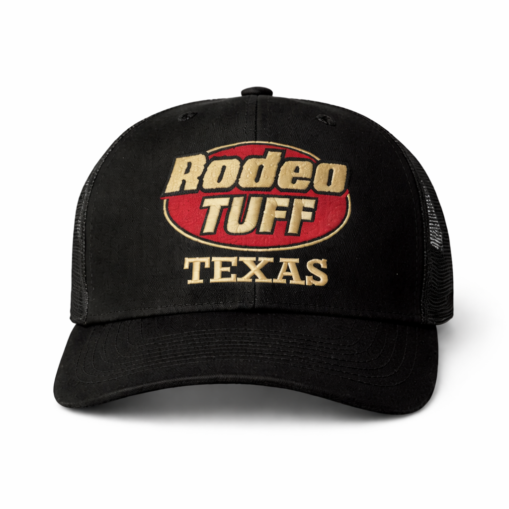 Rodeo Tuff Texas Trucker Hat - Black