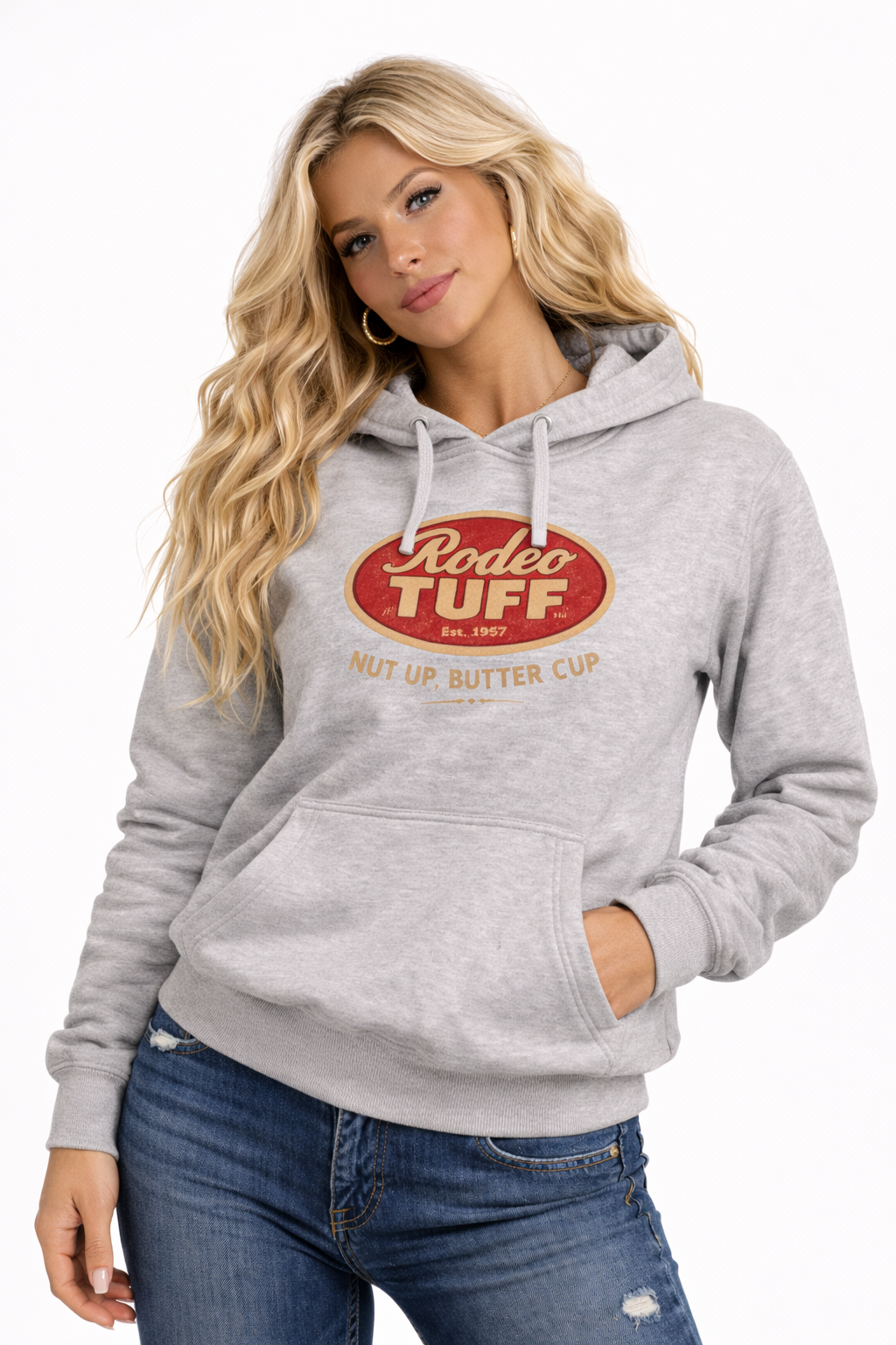 Rodeo Tuff Classic Hoodie - Heather Grey