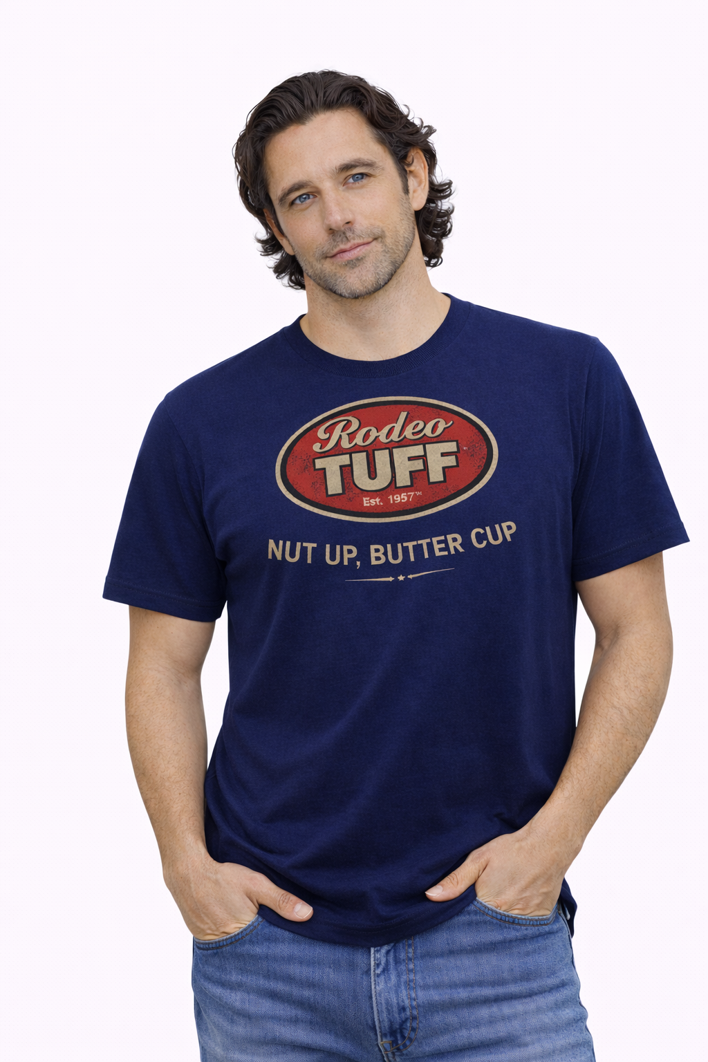 Rodeo Tuff Classic T-Shirt - Navy Blue Triblend