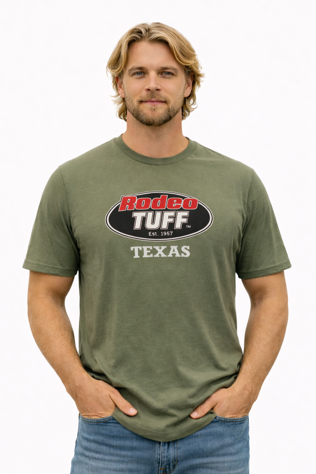 Tuff Rdro Rodeo Tuff Bold Texas T-Shirt - Military Green – Rodeo Tuff Clothing