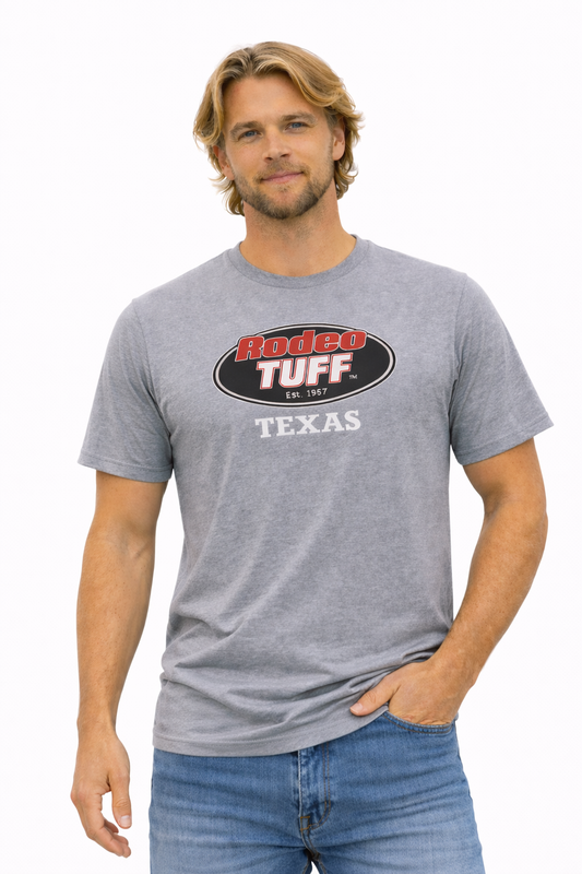 Rodeo Tuff Bold Texas T-Shirt - Heather Grey