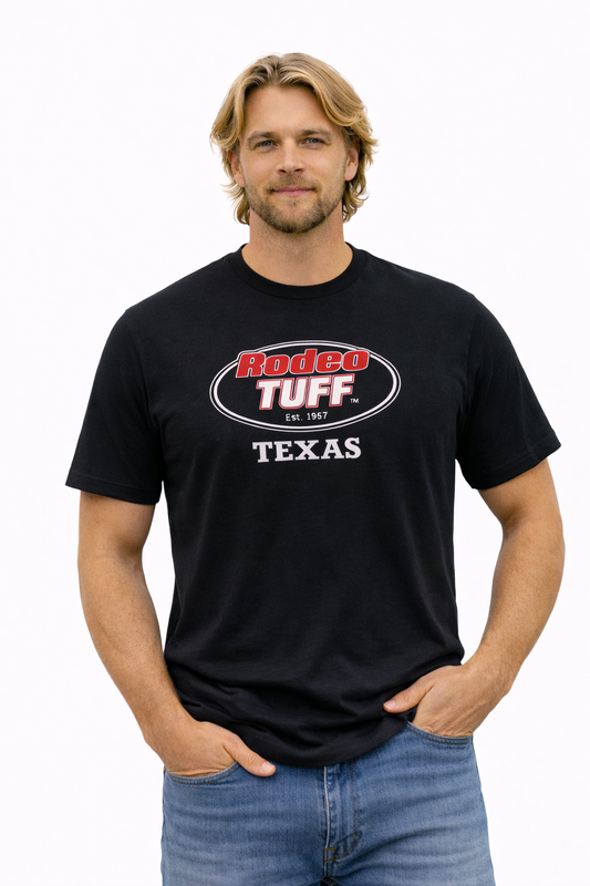 Rodeo Tuff Bold Texas T-Shirt - Black