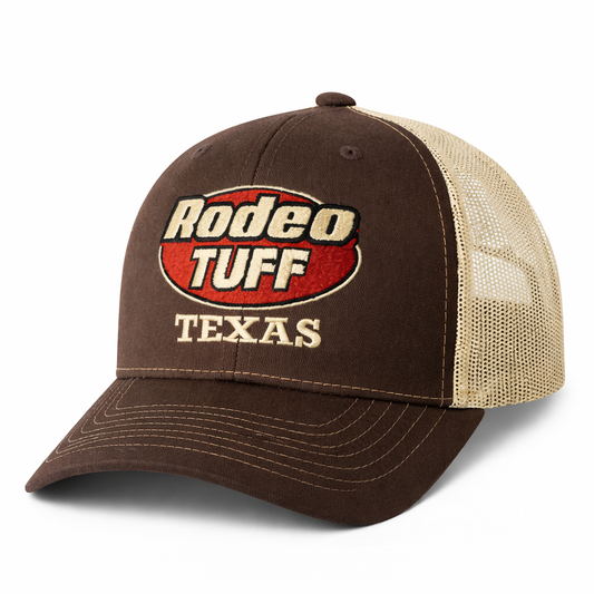Rodeo Tuff Texas Trucker Hat - Brown/Dk Khaki