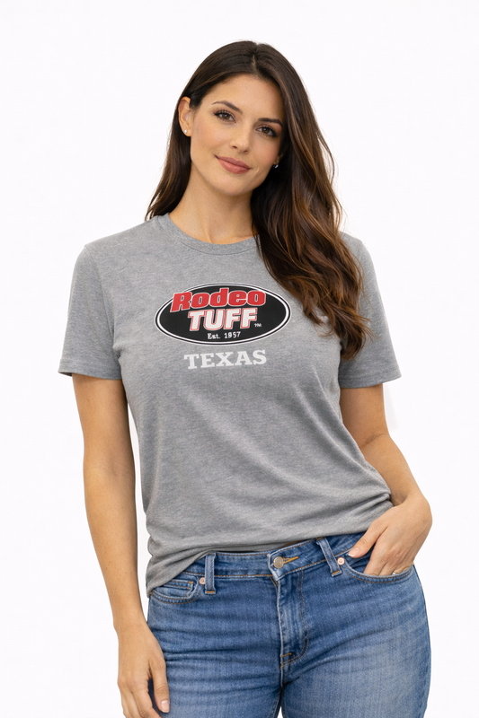 Rodeo Tuff Bold Texas T-Shirt - Heather Grey