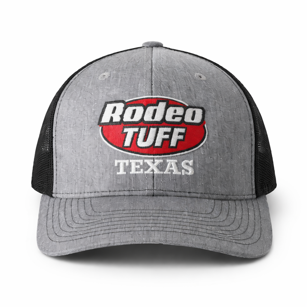Rodeo Tuff Texas Trucker Hat - Heather Grey/Black