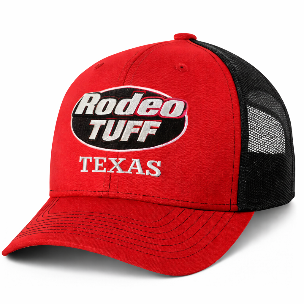 Rodeo Tuff Texas Trucker Hat - Red/Black