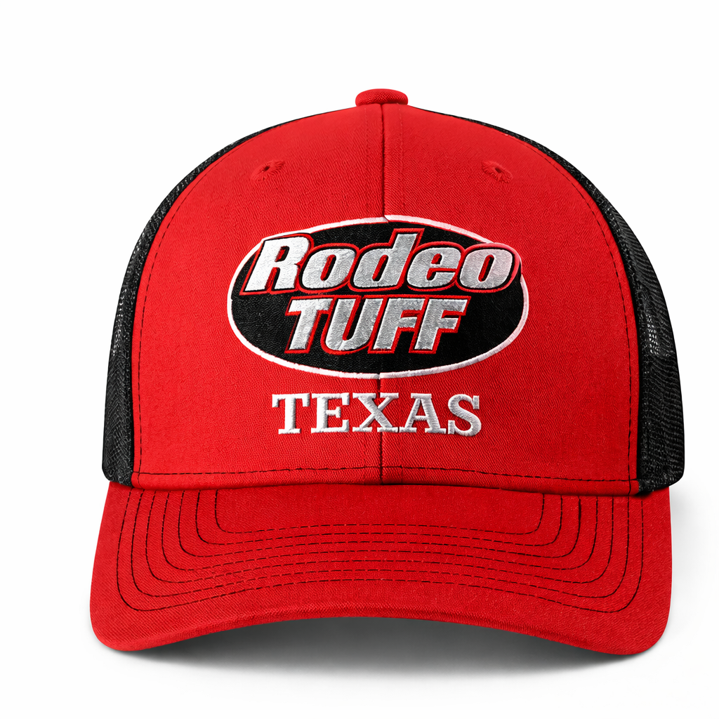 Rodeo Tuff Texas Trucker Hat - Red/Black