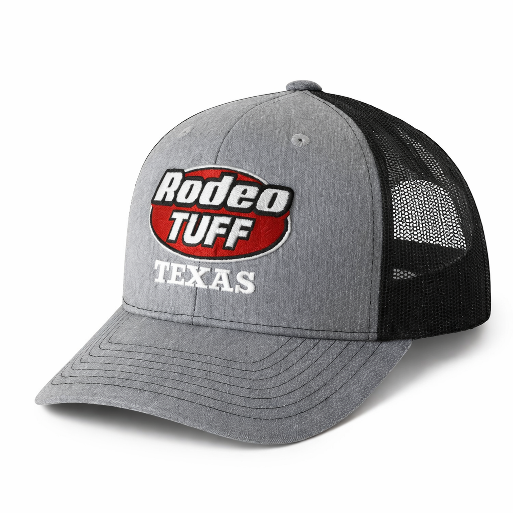 Rodeo Tuff Texas Trucker Hat - Heather Grey/Black