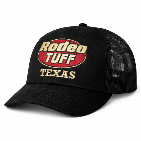 Rodeo Tuff Texas Trucker Hat - Black
